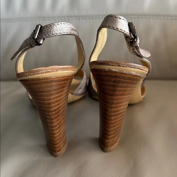 Hugo Boss Metallic Bronze Slingback Heels sz 7.5 - Picture 4 of 8